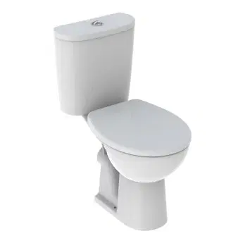 Twyford Alcona Close-Coupled WC (TWYPK025) — White, 4/2.6L Dual Flush, European (Horizontal), Round, 455x625x785mm, Cistern + Seat — Piece